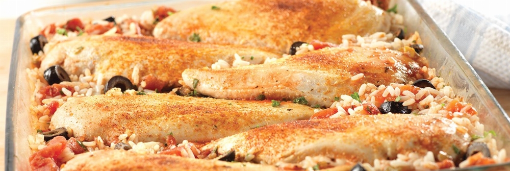 Mediterranean Chicken & Rice Bake